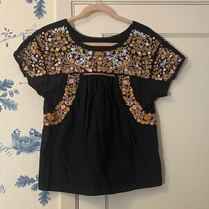 Madewell Embroidered Peasant Blouse